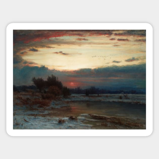 A Winter Sky by George Inness Sticker by Classic Art Stall